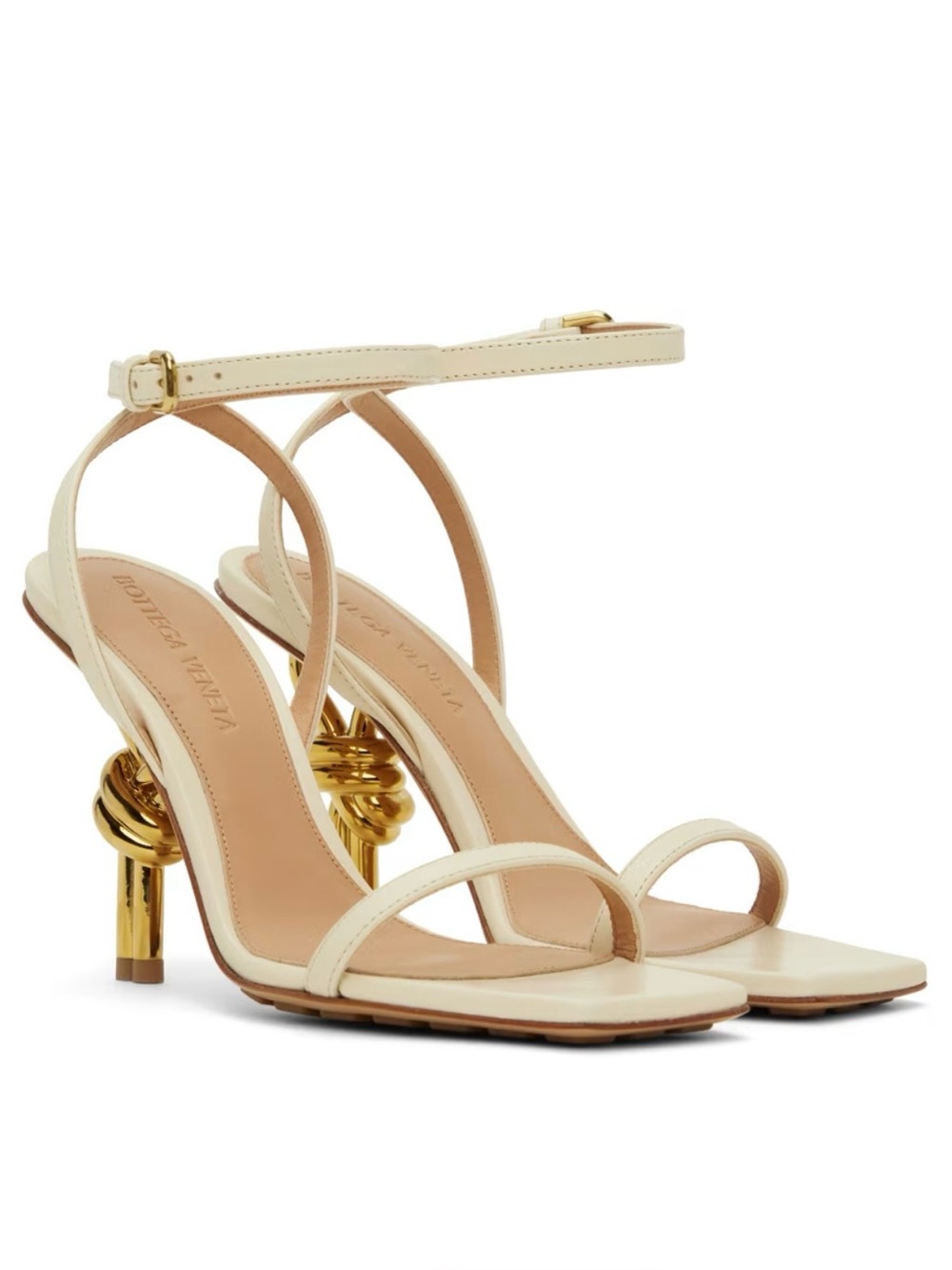 Bottega Veneta Off White Knot Sandals